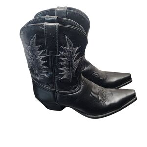 Tony Lama Black Leather Boots